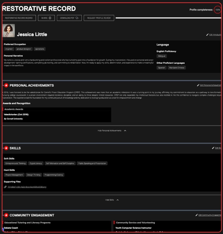 A screenshot of Rézme's Restorative Record